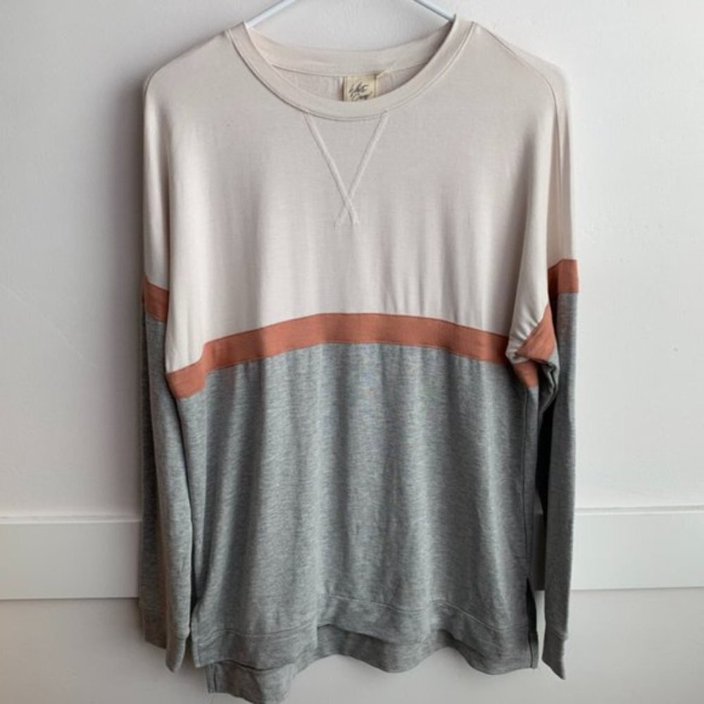White Crow White, Orange, & Gray Color Block Long Sleeve Shirt - Picture 3 of 11